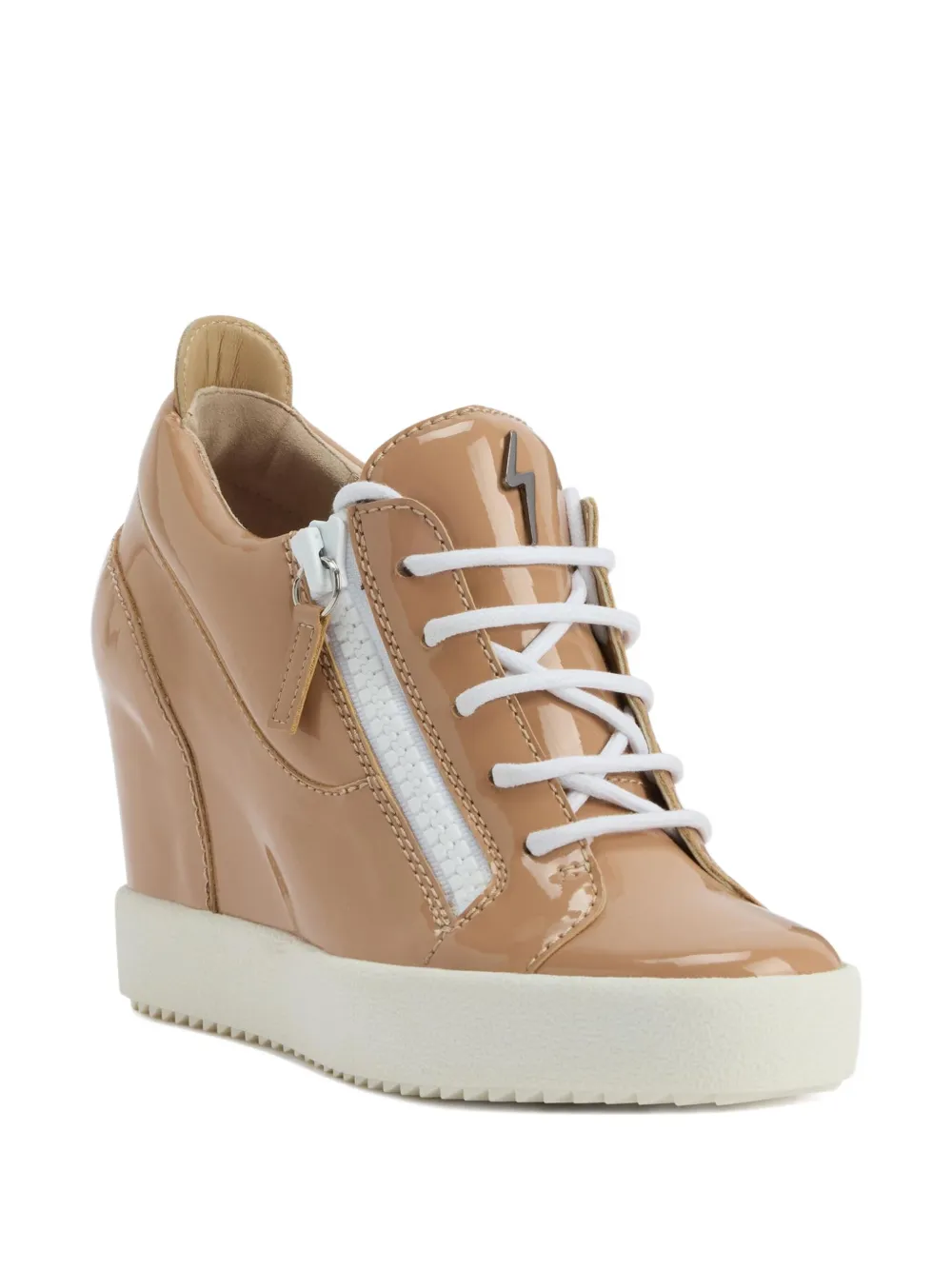 Giuseppe Zanotti Addy Wedge patent-leather wedge trainers Neutrals