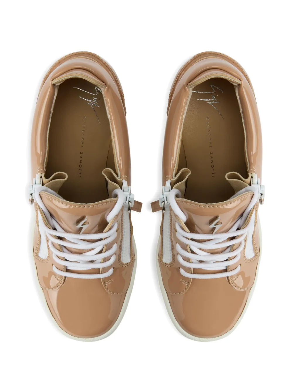 Giuseppe Zanotti Addy Wedge patent-leather wedge trainers Neutrals