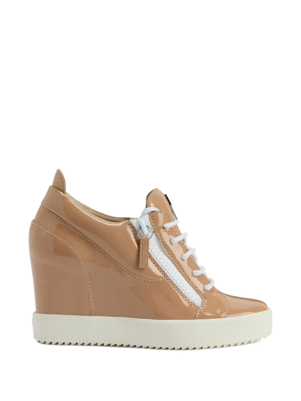 Giuseppe Zanotti Addy Wedge patent-leather wedge trainers Neutrals
