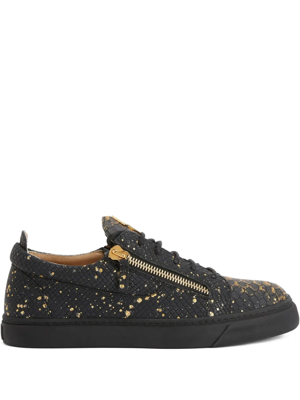 Giuseppe Zanotti Frankie snakeskin-print zip sneakers Black