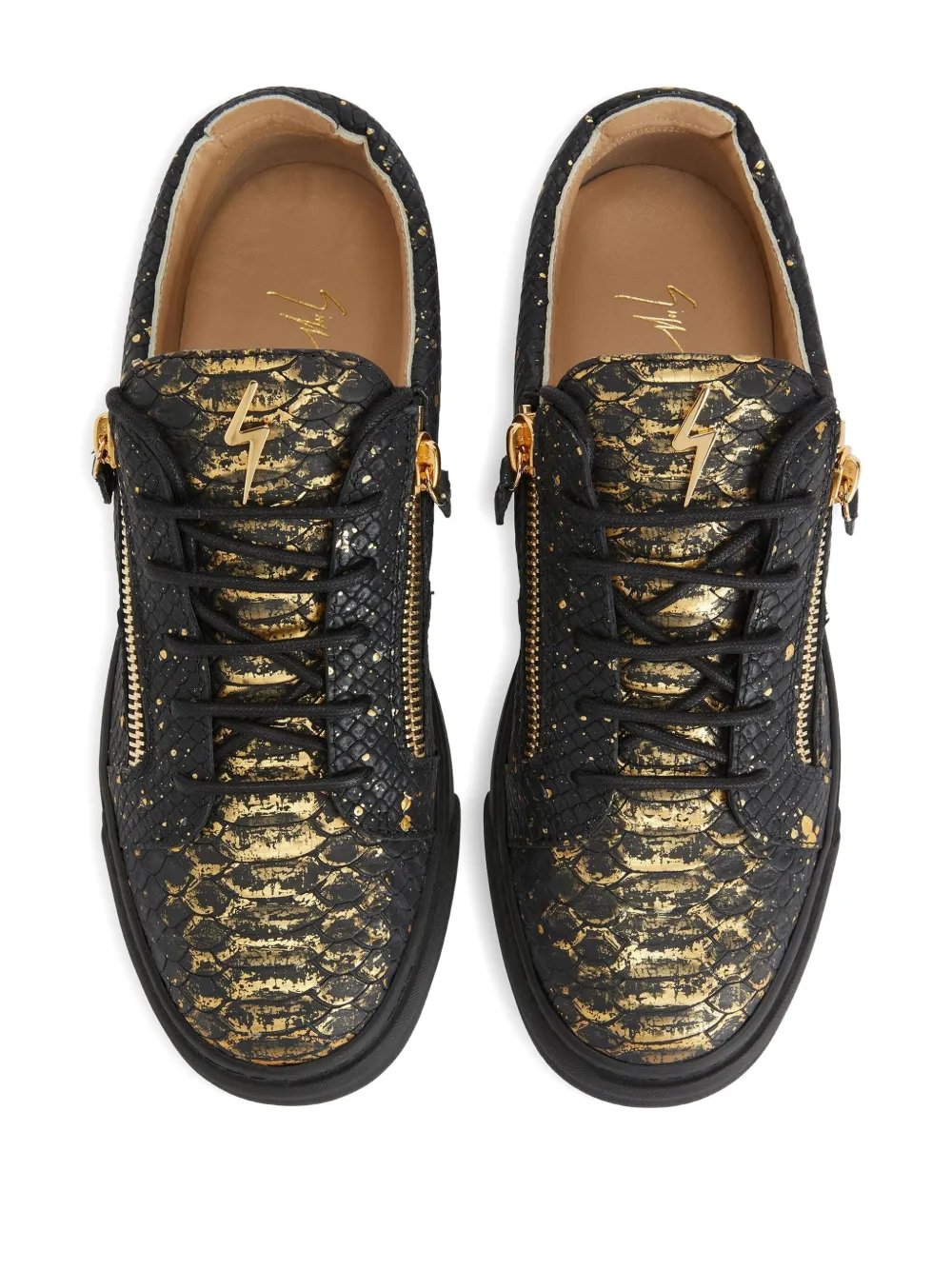 Giuseppe Zanotti Frankie snakeskin-print zip sneakers Black