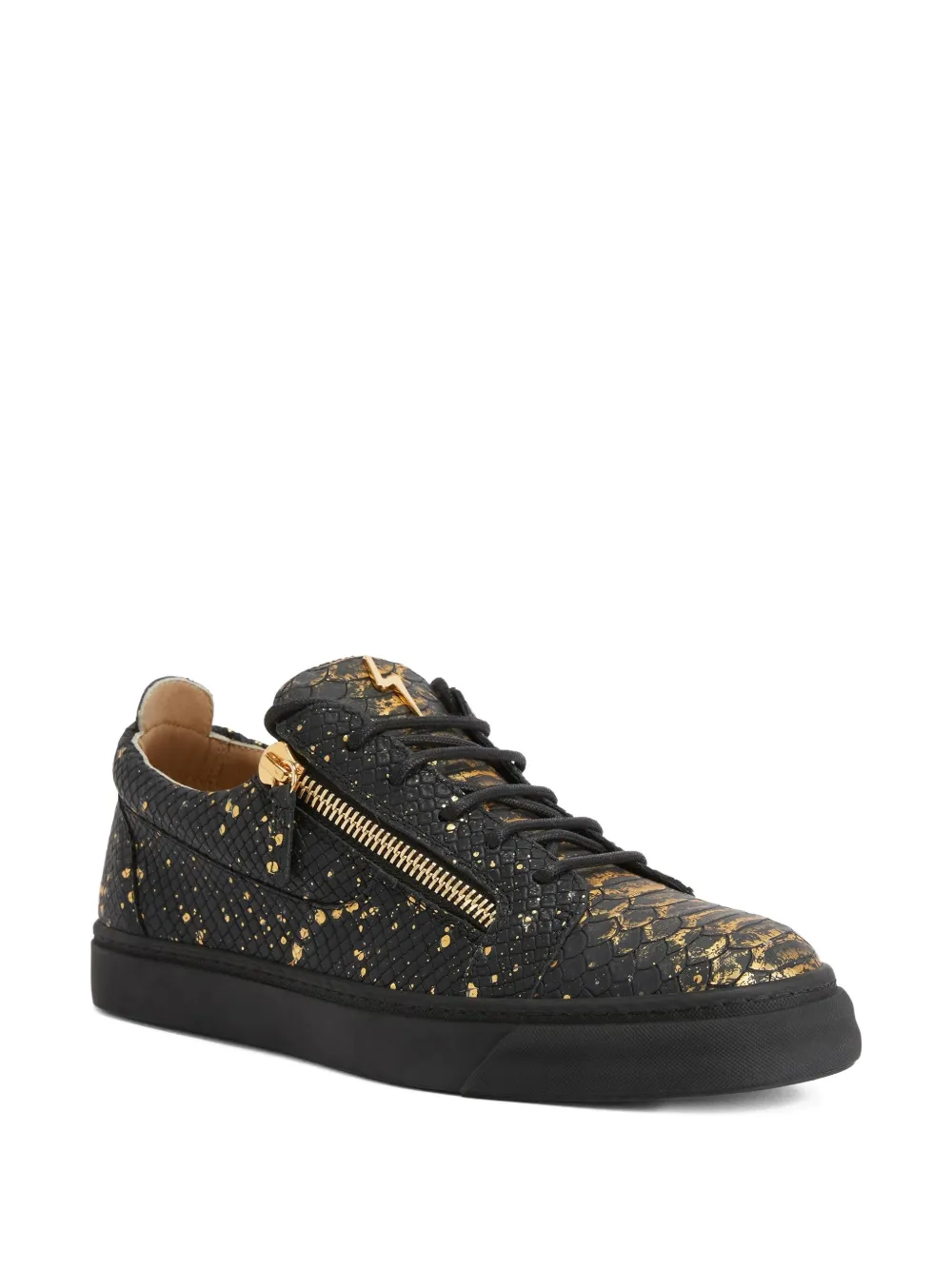 Giuseppe Zanotti Frankie snakeskin-print zip sneakers Black