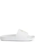 Giuseppe Zanotti Brett leather logo slides - White