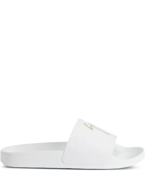 Giuseppe Zanotti Brett leather logo slides