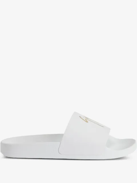 Giuseppe Zanotti Brett logo皮质拖鞋