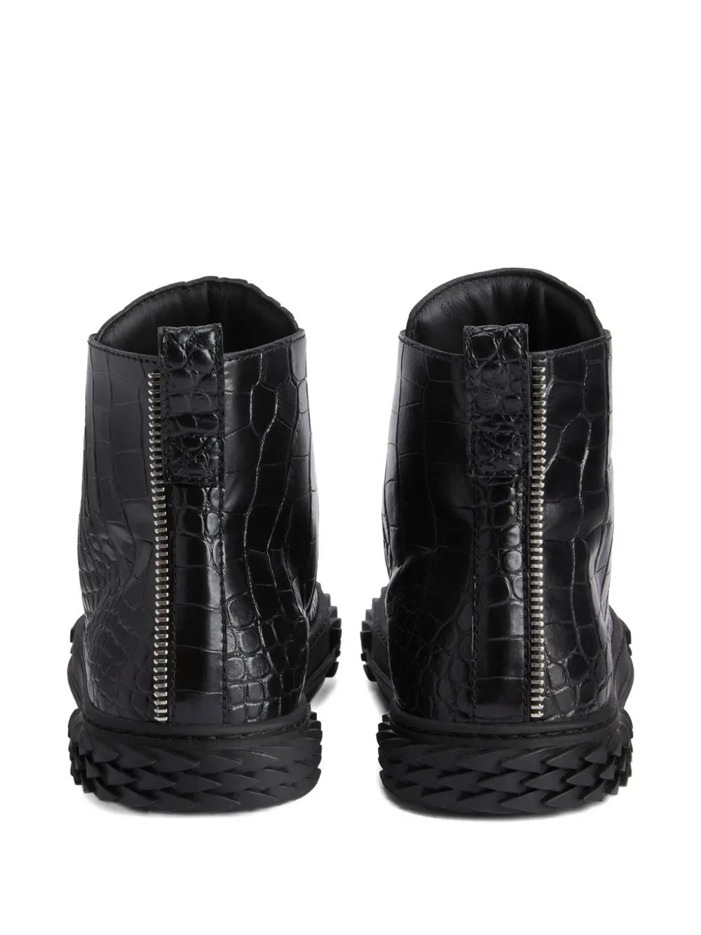 Giuseppe Zanotti Blabber sneakers met krokodillen-reliëf Zwart