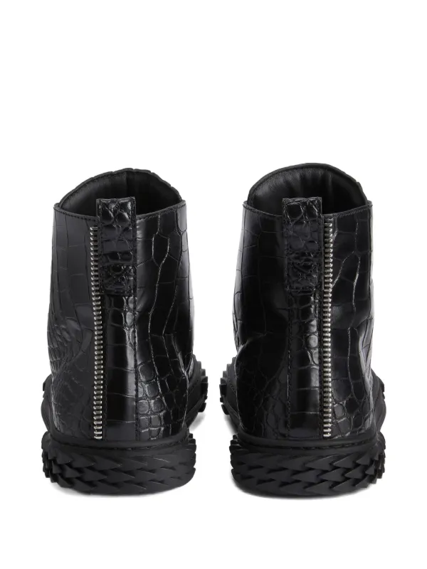 Giuseppe Zanotti Blabber crocodile-effect lace-up Sneakers | Black