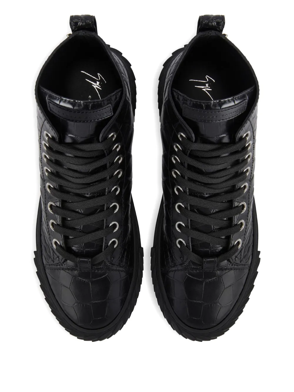 Giuseppe Zanotti Blabber sneakers met krokodillen-reliëf Zwart