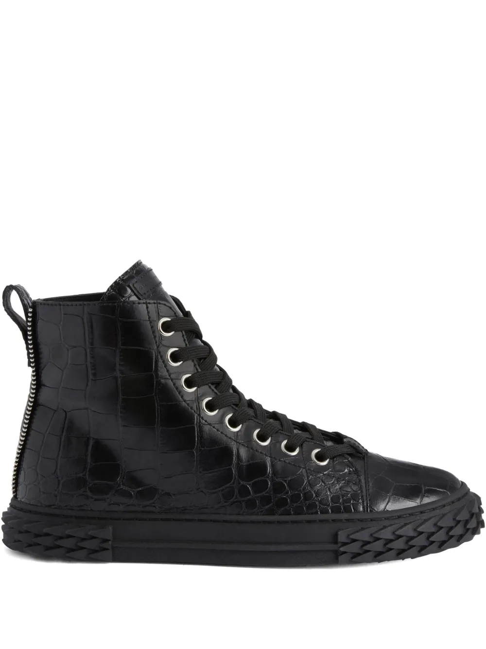 Giuseppe Zanotti Tênis Blabber com efeito pele de crocodilo | Preto | Image 1