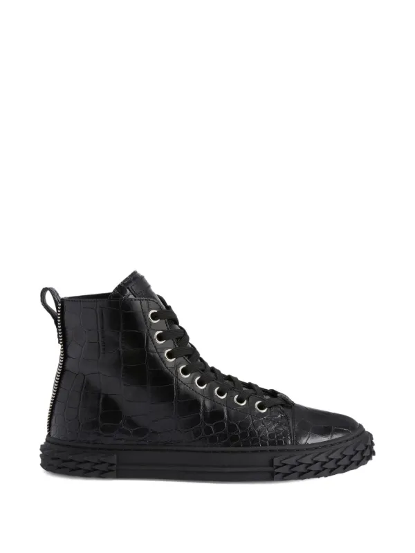 ジュゼッペザノッティ（Giuseppe Zanotti） BLABBER 43+ Giuseppe Zanotti Blabber crocodile-effect lace-up Sneakers | Black