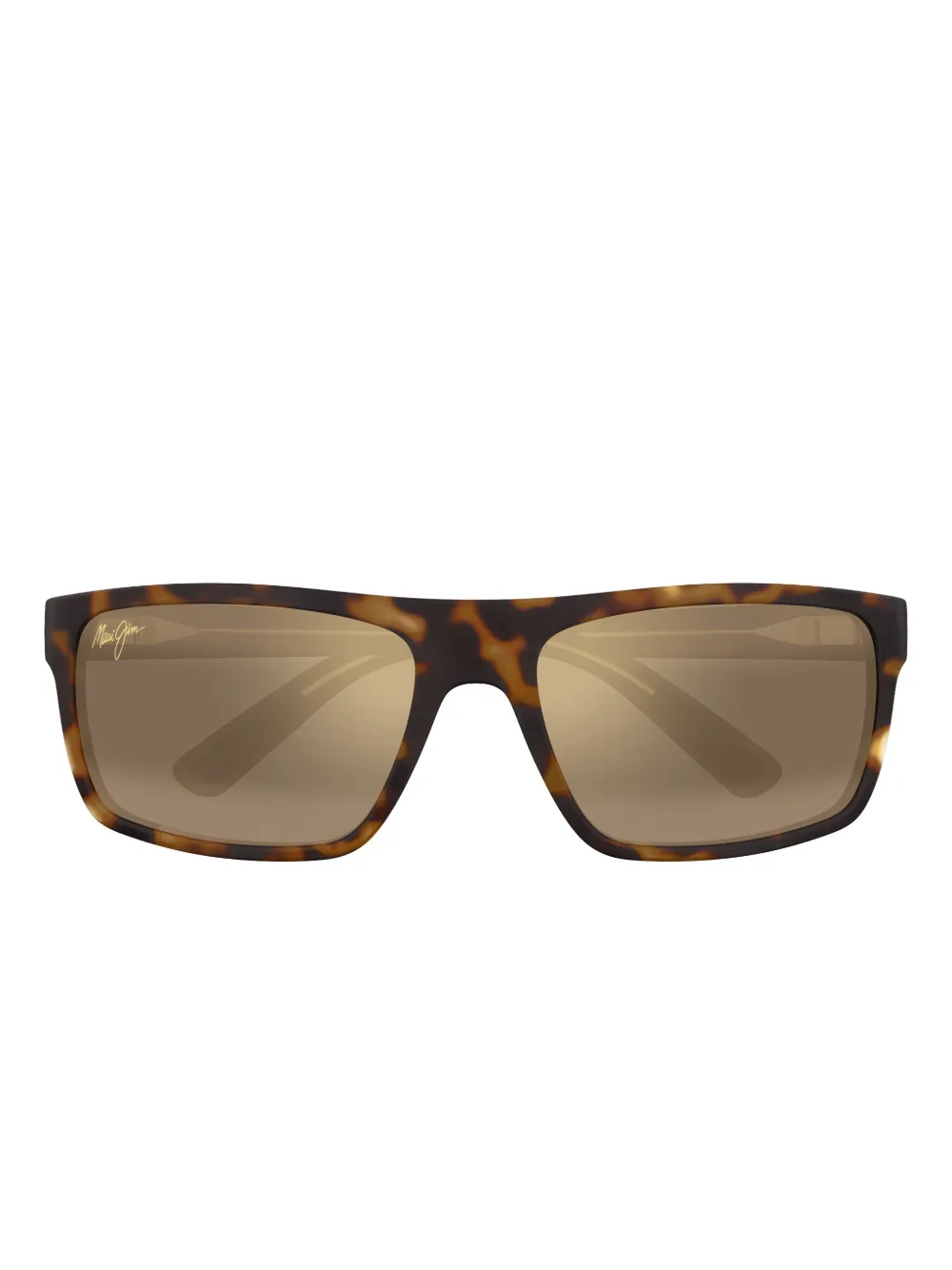 Maui Jim Tortoiseshell Rectangular-frame Sunglasses In Brown