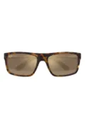 Maui Jim tortoiseshell rectangular-frame sunglasses - Brown
