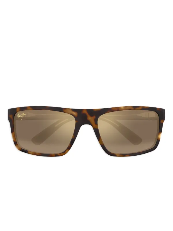 Maui Jim スクエアフレーム サングラス | ブラウン | FARFETCH JP