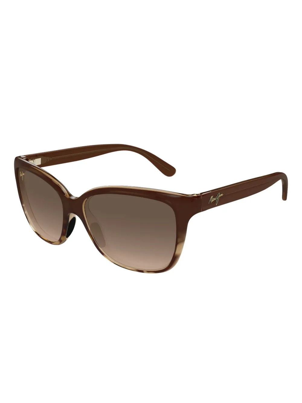Maui Jim MJ0744S zonnebril met vierkant montuur en schildpadschild design Bruin