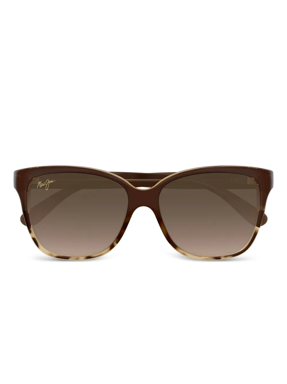 Maui Jim MJ0744S zonnebril met vierkant montuur en schildpadschild design Bruin
