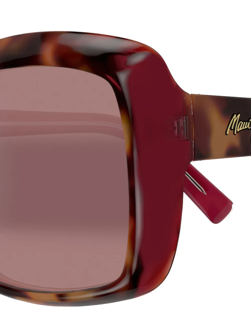 Maui Jim Orchid zonnebril met schildpadschild-design en geometrisch montuur Rood