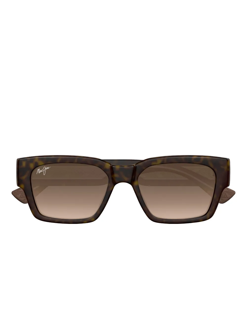 Maui Jim Kenui Tortoiseshell Square Sunglasses In Brown