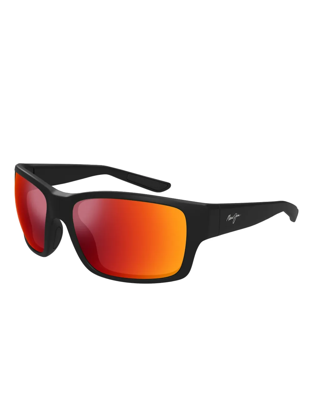 Maui Jim Mangroves zonnebril met rechthoekig montuur en gepolariseerde glazen Zwart