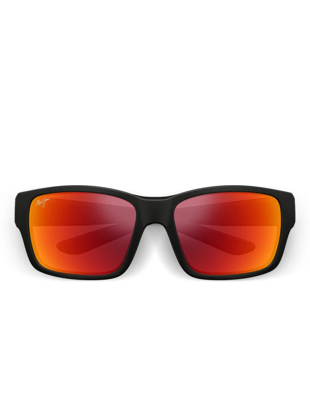 Maui Jim groves zonnebril met rechthoekig montuur en gepolariseerde glazen Zwart
