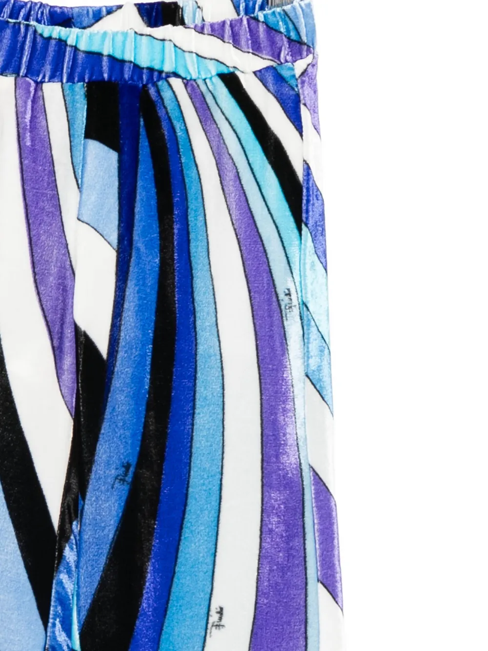 PUCCI Junior printed velvet trousers Blauw
