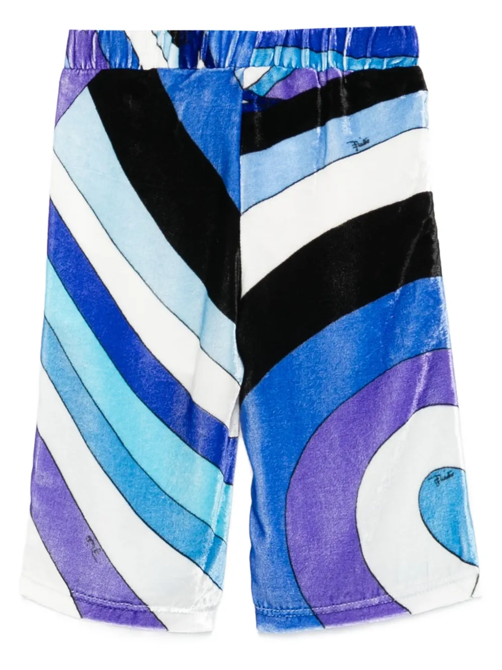 PUCCI Junior printed velvet trousers Blauw