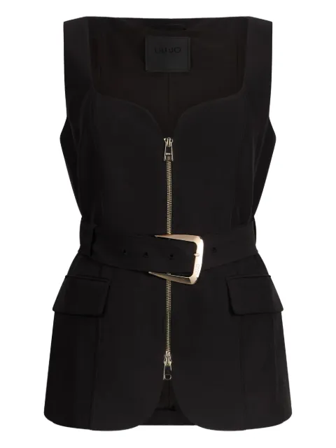 LIU JO sweetheart-neckline belted waistcoat
