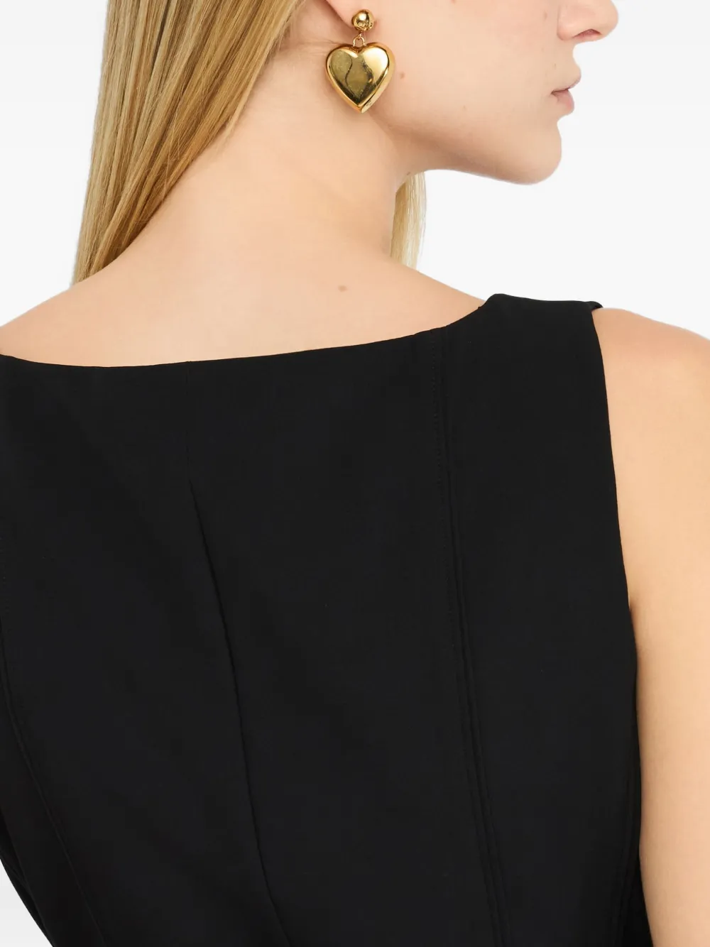 LIU JO Gilet met sweetheart hals en ceintuur Zwart