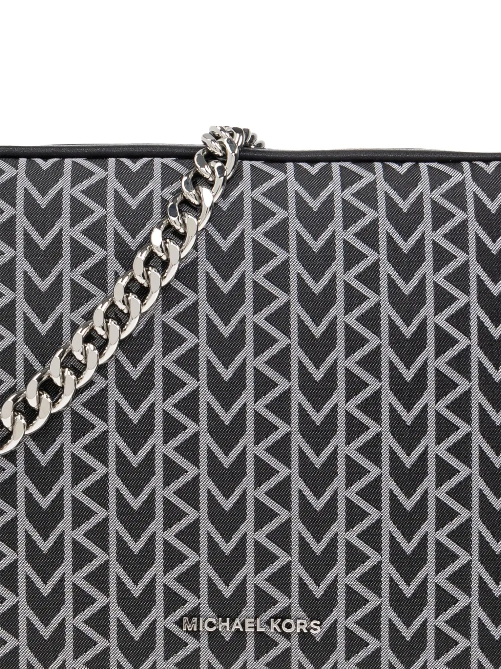 Michael Kors Crossbodytas met chevron patroon en ketting Zwart