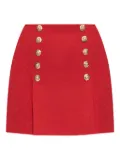 Balmain button-detail virgin wool mini skirt - Red