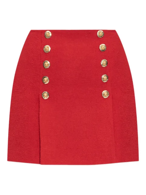 Balmain button-detail virgin wool mini skirt
