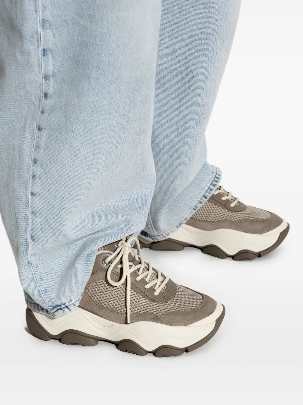 Michael Kors mesh-panel leather sneakers Grey