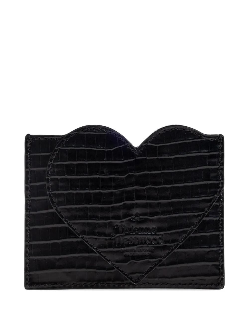 Vivienne Westwood Heart crocodile-patterned cardholder Zwart