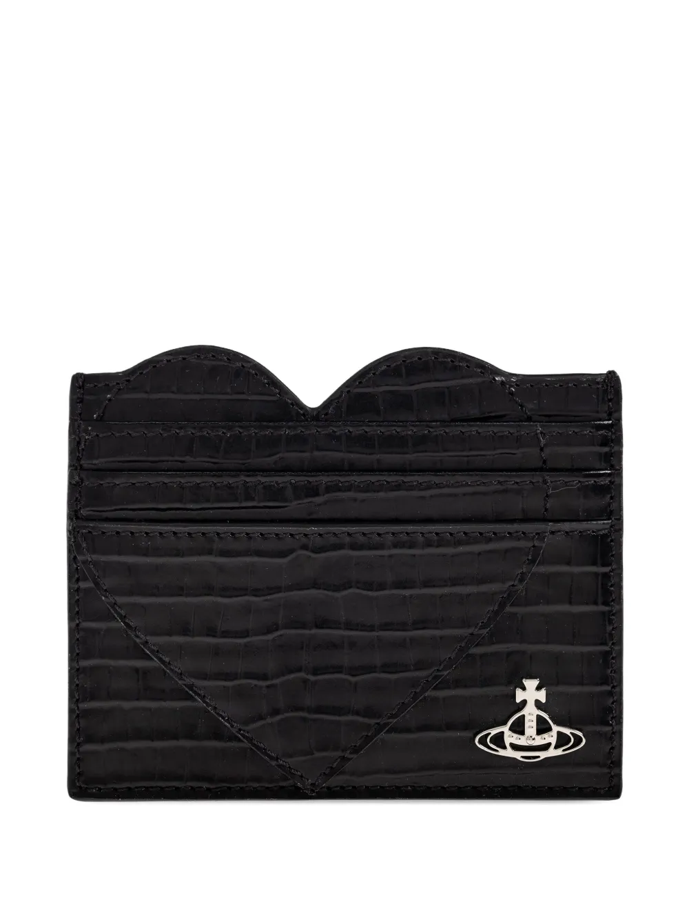 Vivienne Westwood Heart crocodile-patterned cardholder - ブラック Vivienne Westwood Heart crocodile-patterned cardholder - ブラック