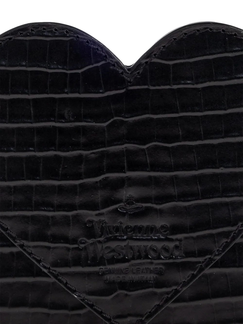 Vivienne Westwood Heart crocodile-patterned cardholder Zwart
