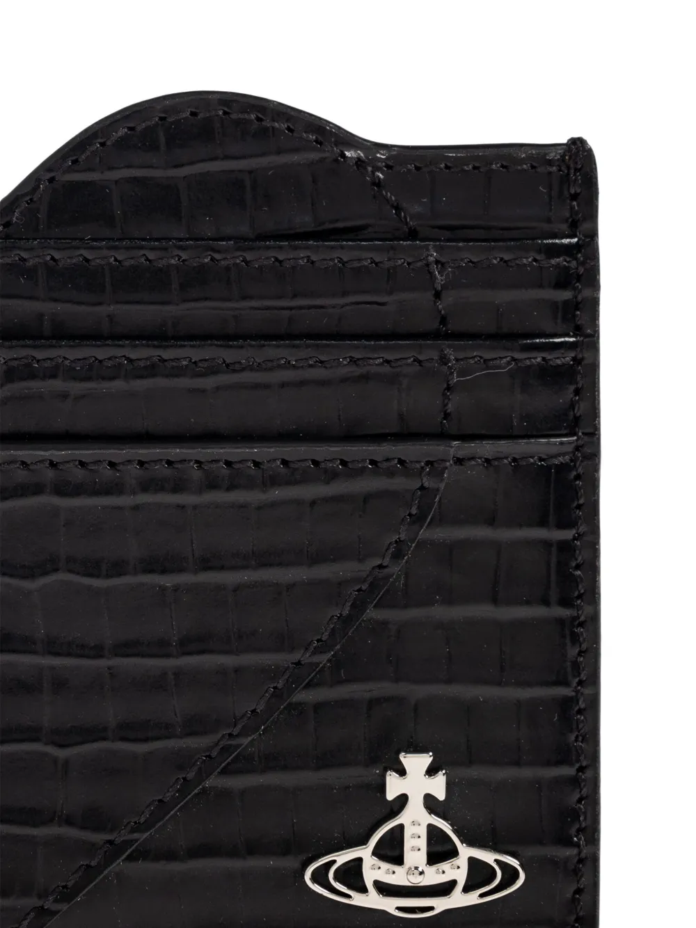 Vivienne Westwood Heart crocodile-patterned cardholder Zwart