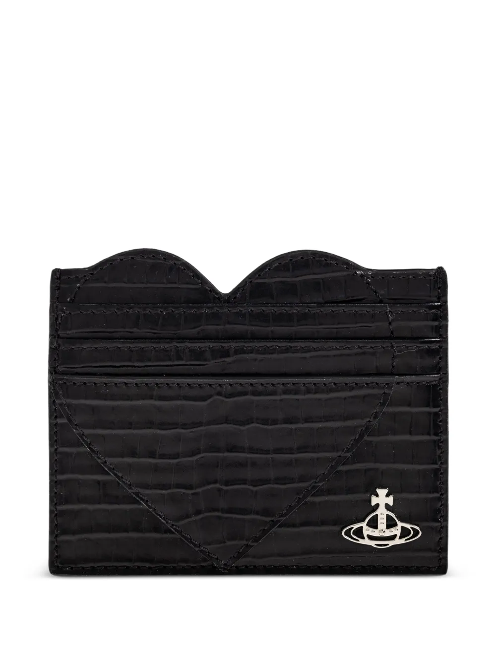 Vivienne Westwood Heart crocodile-patterned cardholder Zwart