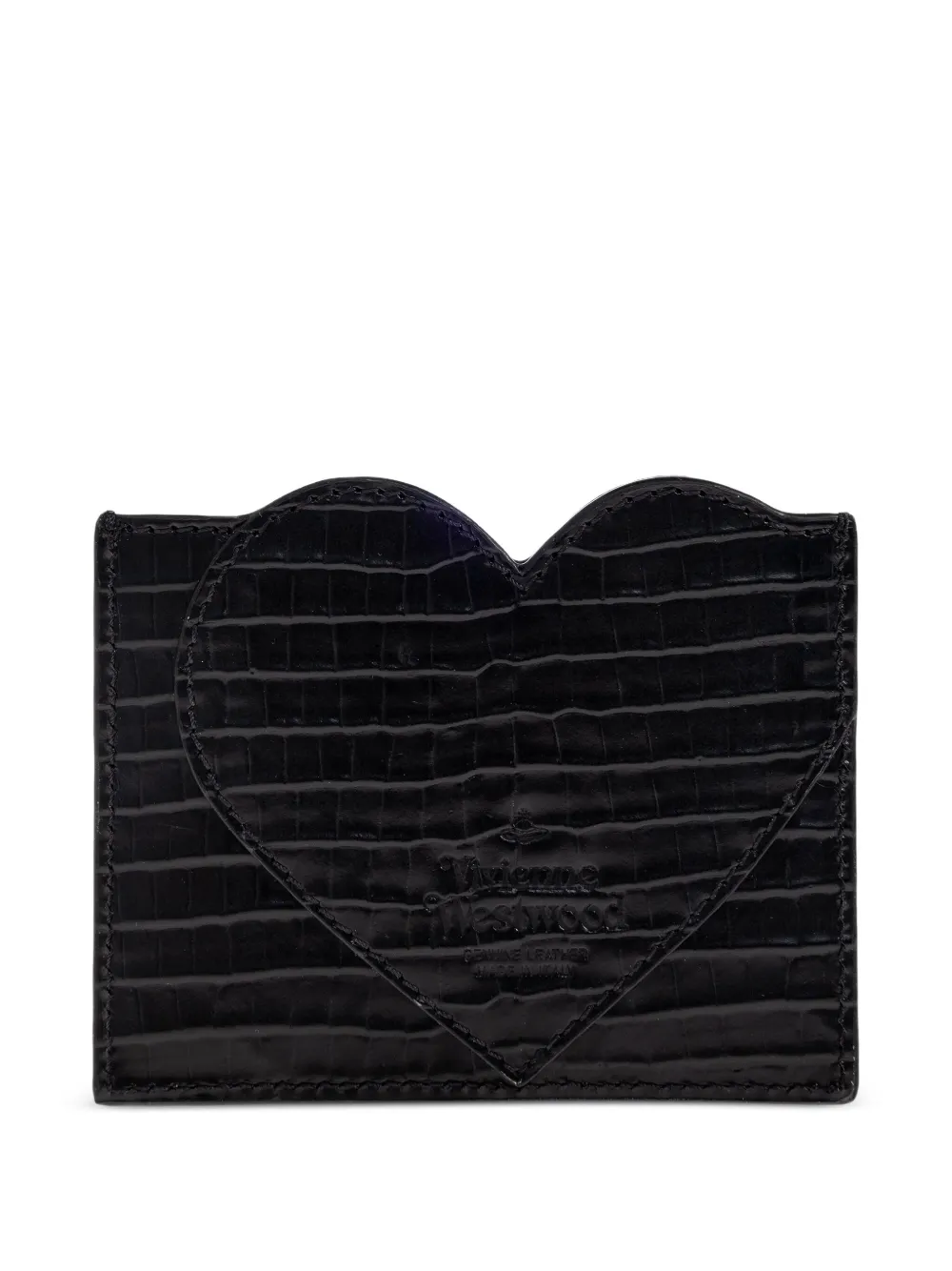 Vivienne Westwood Heart pasjeshouder met krokodillenprint - Zwart