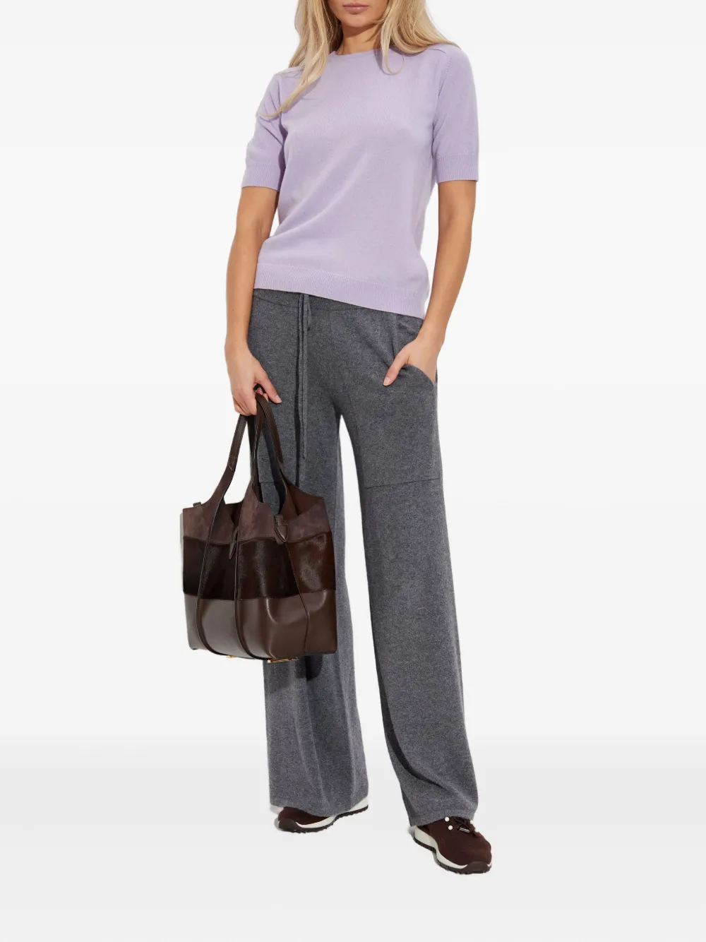 Lisa Yang short-sleeve cashmere T-shirt Paars