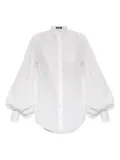 Balmain balloon-sleeve band-collar shirt - White