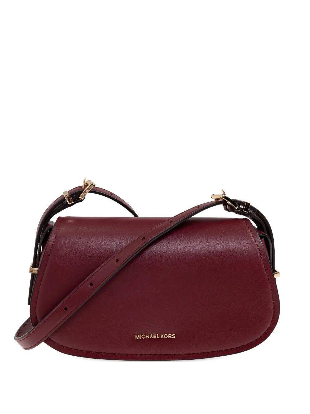 Michael Kors small Lydia curved leather cross body bag Rood