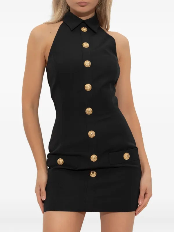 Balmain ホルターネック ミニドレス | ブラック | FARFETCH JP