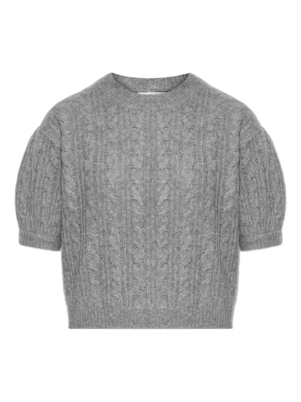 Lisa Yang cable-knit puff-sleeve sweater Grijs