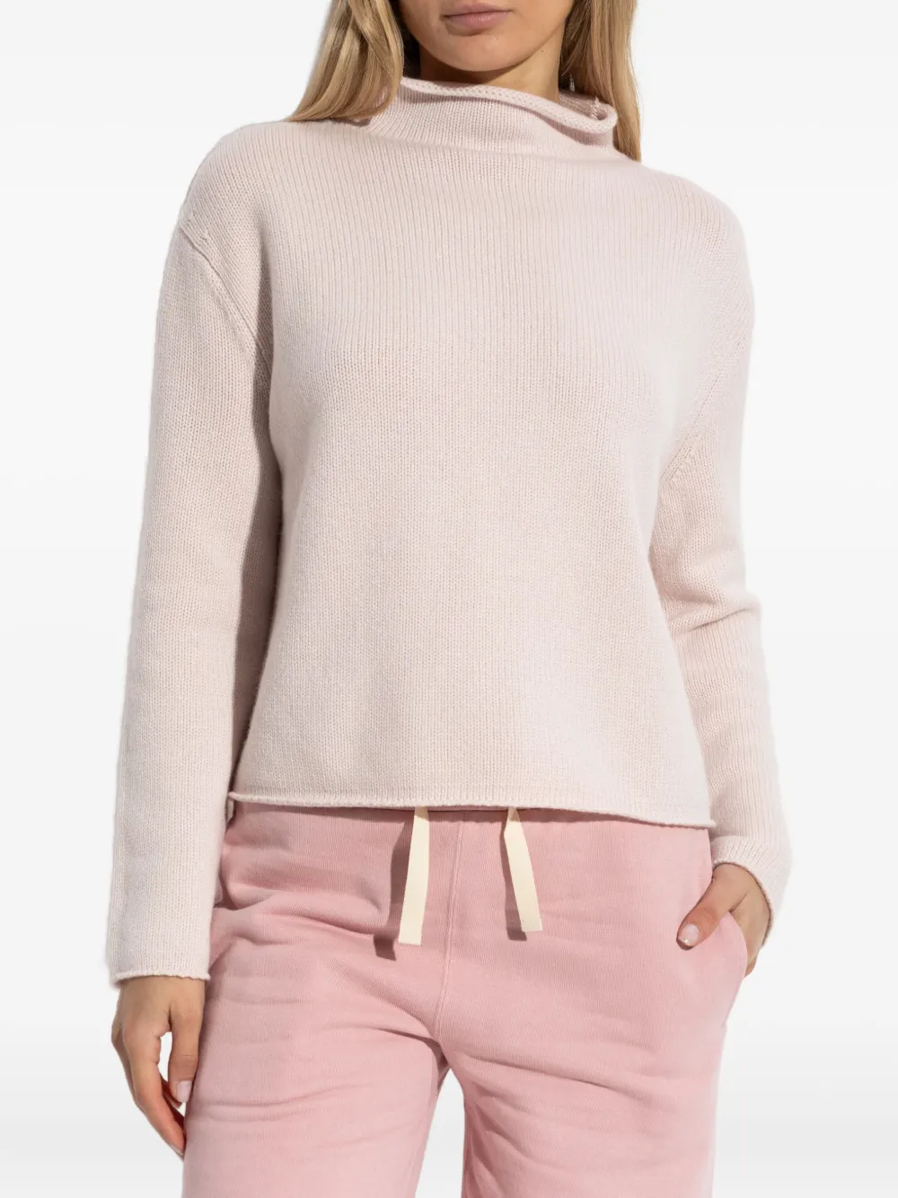 Lisa Yang Teresa high-neck ribbed sweater Roze