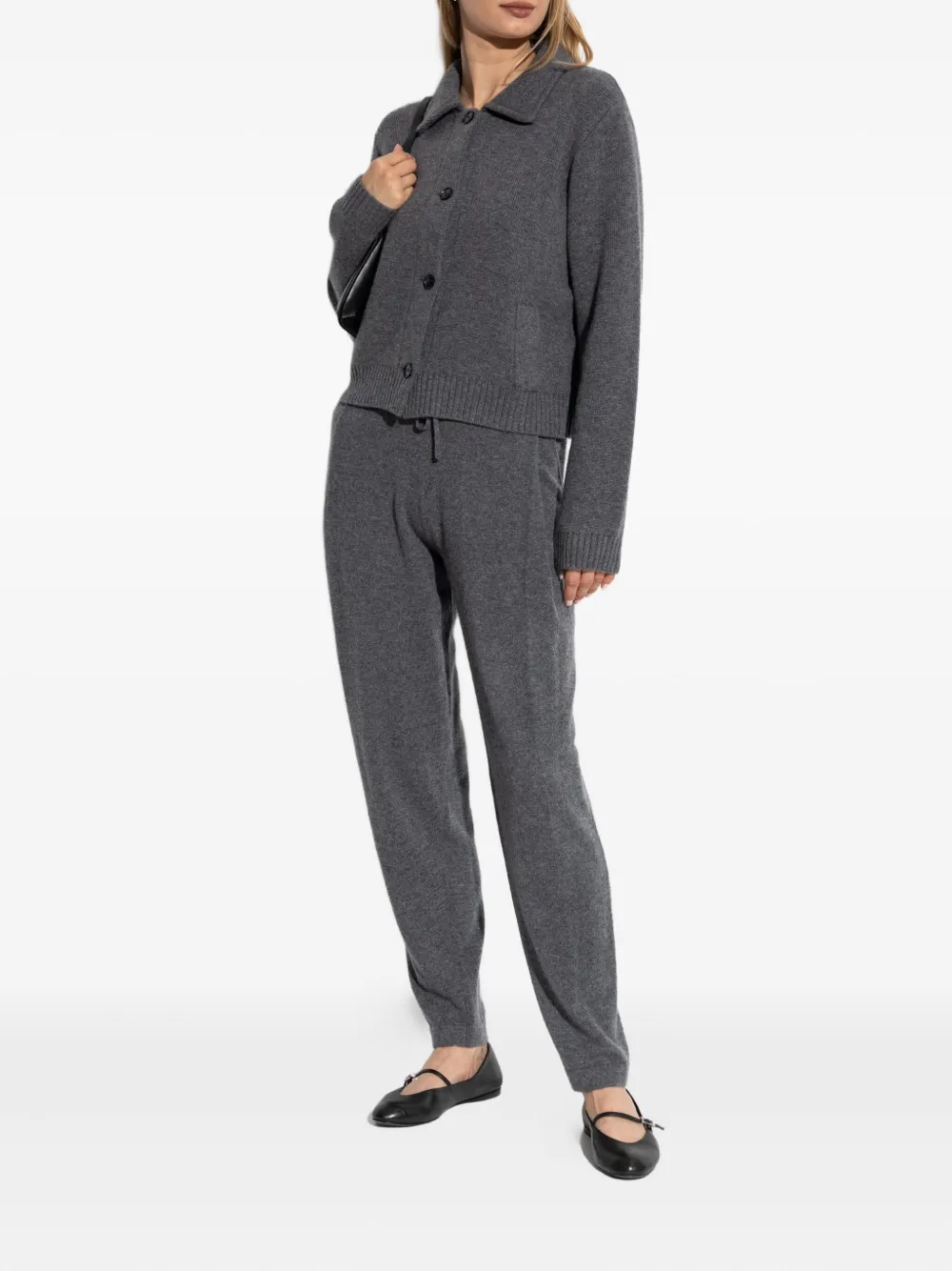 Lisa Yang Ribgebreid vest Grijs