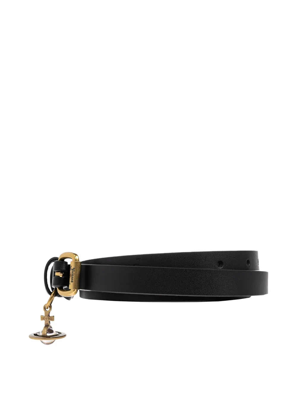 Vivienne Westwood Orb-embellished leather belt Zwart
