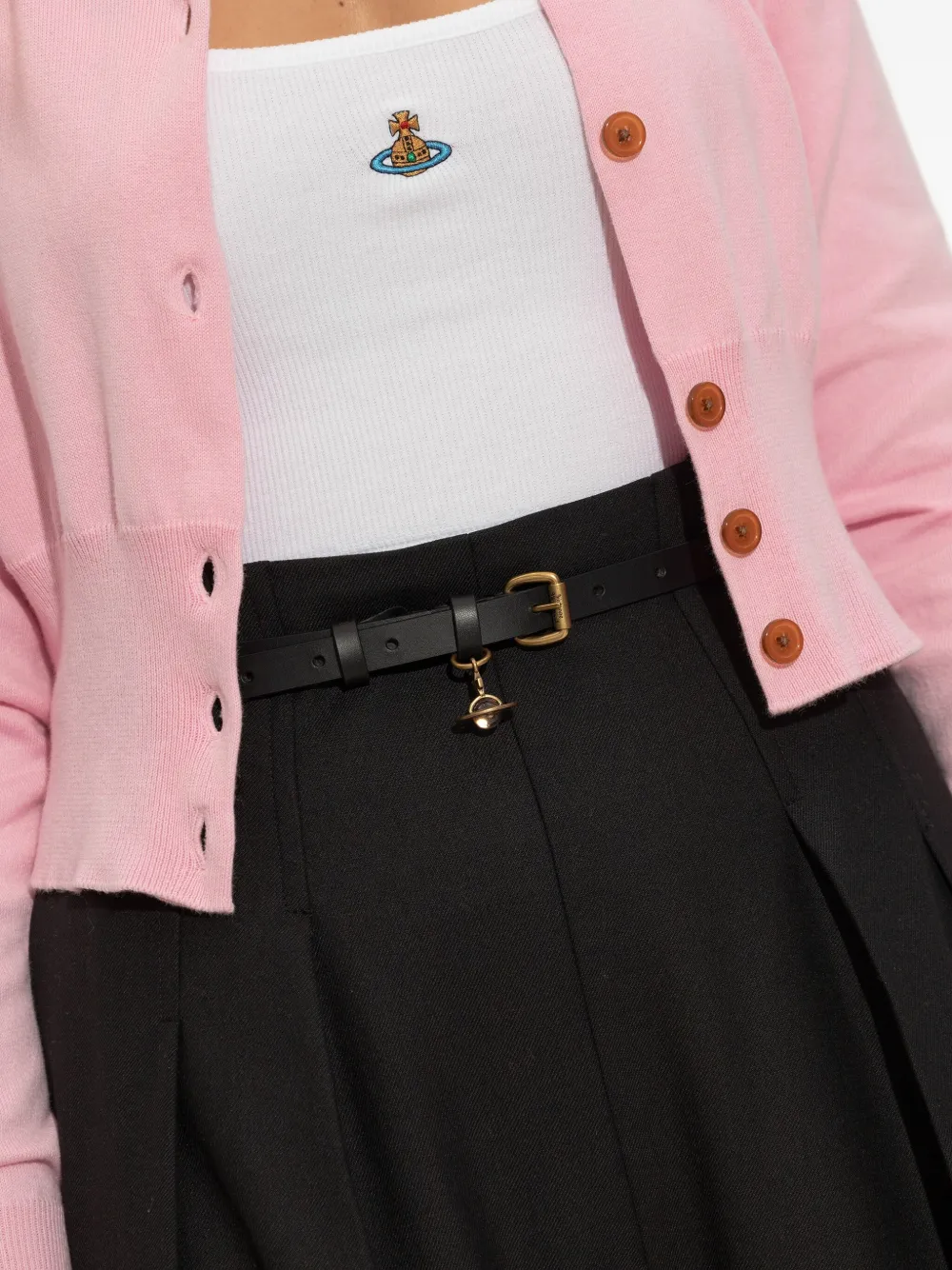 Vivienne Westwood Orb-embellished leather belt Zwart