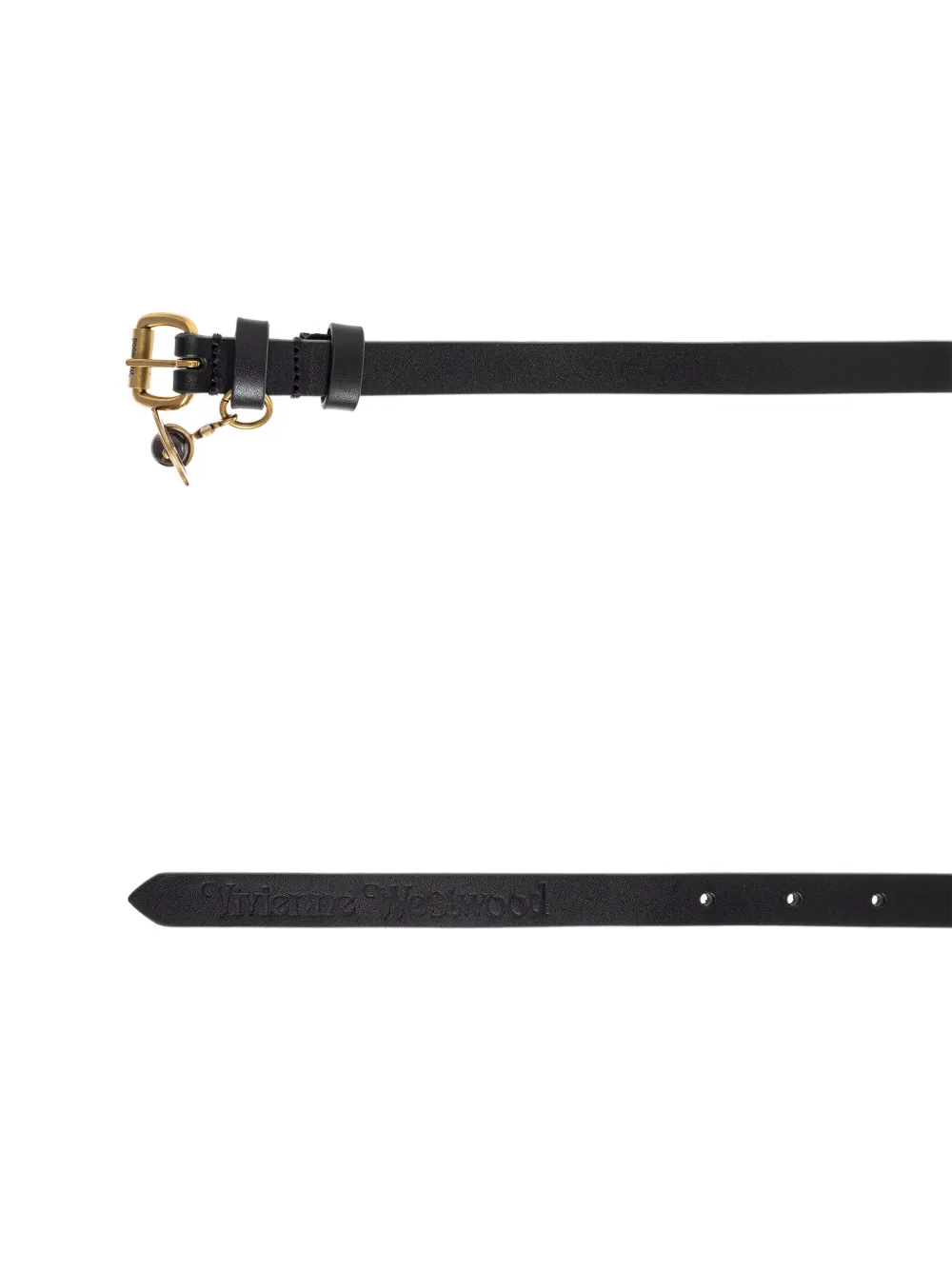 Vivienne Westwood Orb-embellished leather belt Zwart