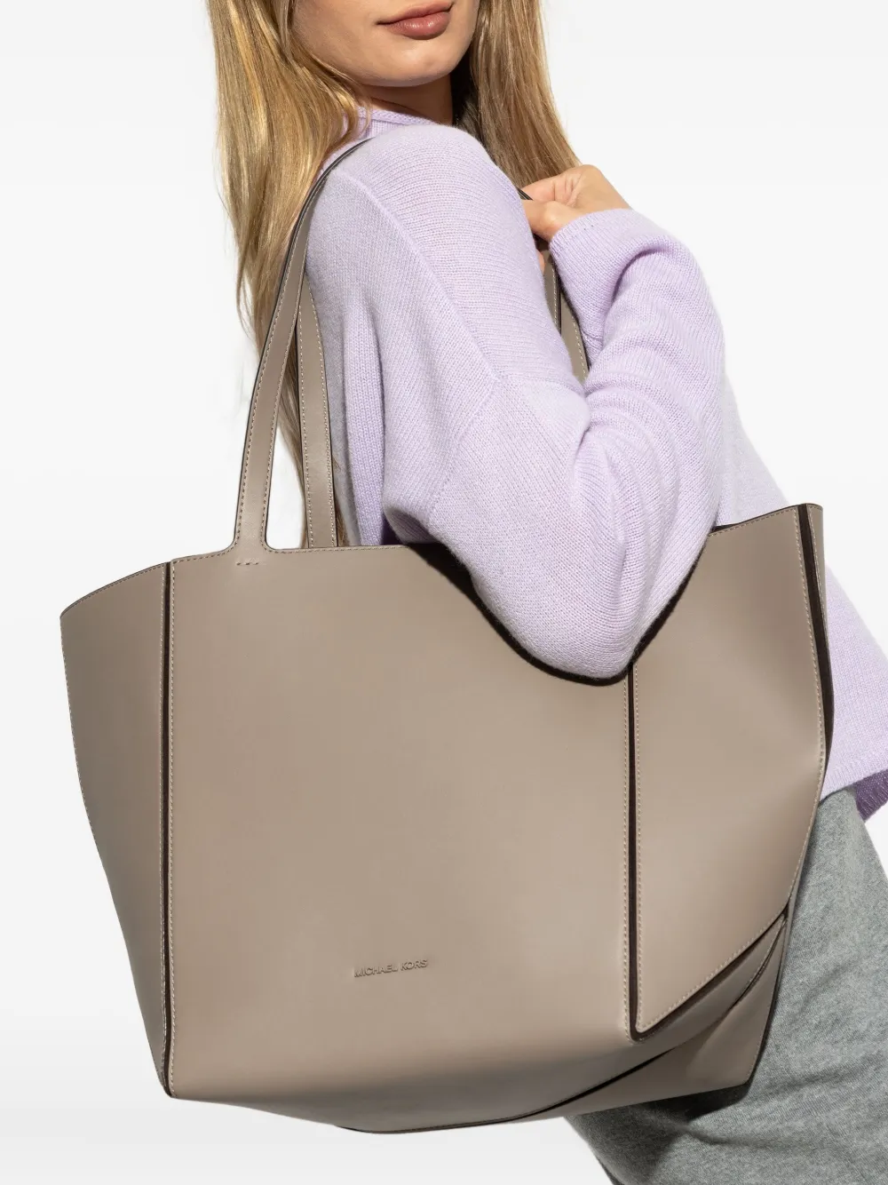Michael Kors leather tote bag Beige