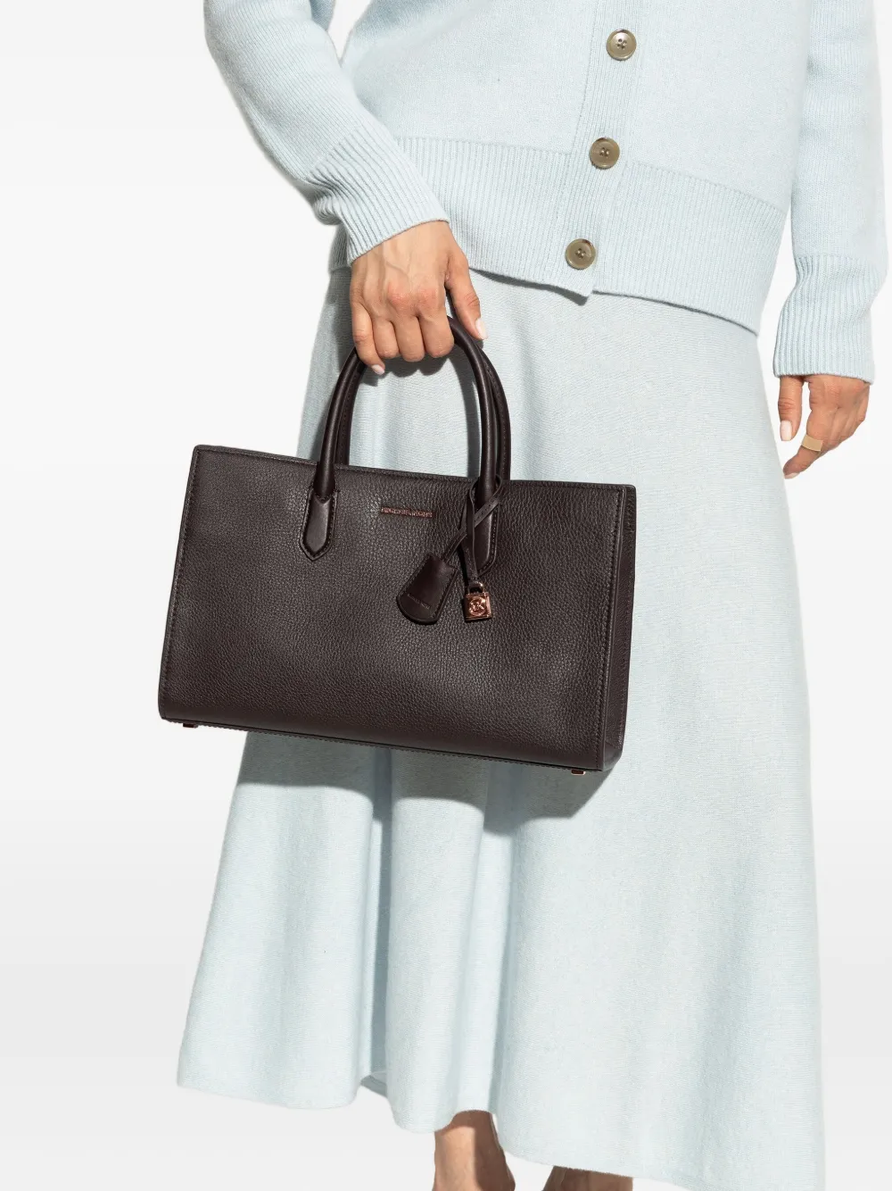 Michael Kors medium Scarlett knotted-handle leather tote bag Zwart
