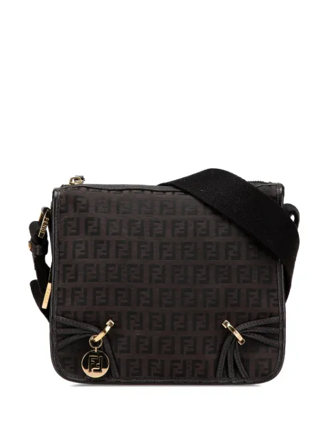 Fendi Pre-Owned 2000-2010 Small Zucchino Canvas F Charm crossbody bag